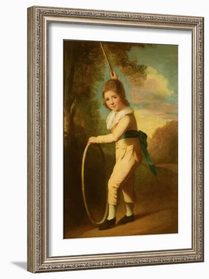 Portrait of Master William Morgan with a Hoop and Stick (Oil on Canvas)-John Hoppner-Framed Giclee Print