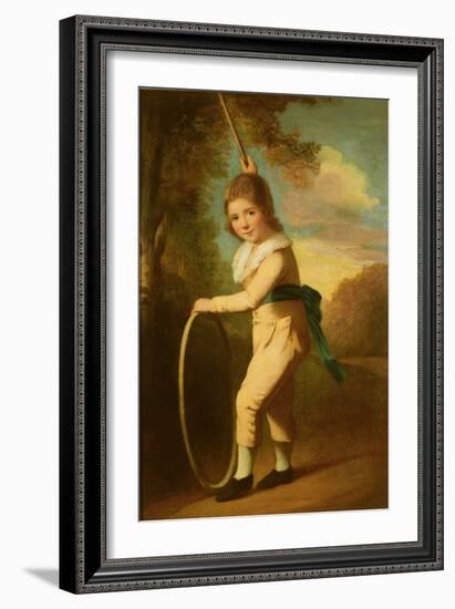 Portrait of Master William Morgan with a Hoop and Stick (Oil on Canvas)-John Hoppner-Framed Giclee Print