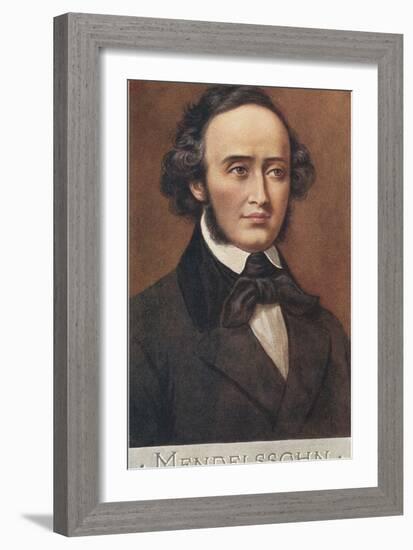 Portrait of Mendelssohn-null-Framed Art Print