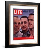 Portrait of Mercury Astronauts John Glenn, Gus Grissom and Alan Shepard, March 3, 1961-Ralph Morse-Framed Photographic Print