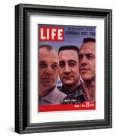 Portrait of Mercury Astronauts John Glenn, Gus Grissom and Alan Shepard, March 3, 1961-Ralph Morse-Framed Photographic Print