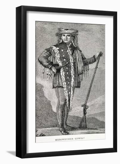 Portrait of Meriwether Lewis (1774-1809) Engraved by Stuckland, the Analectic Magazine, 1815-null-Framed Giclee Print