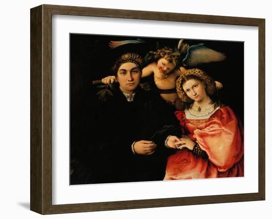 Portrait of Messer Marsilio and His Wife-Lorenzo Lotto-Framed Giclee Print