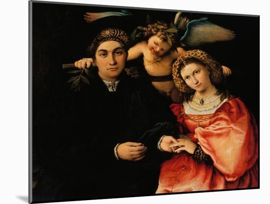 Portrait of Messer Marsilio and His Wife-Lorenzo Lotto-Mounted Giclee Print