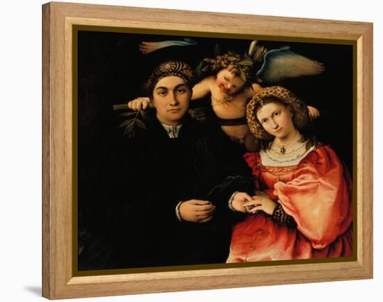 Portrait of Messer Marsilio and His Wife-Lorenzo Lotto-Framed Premier Image Canvas