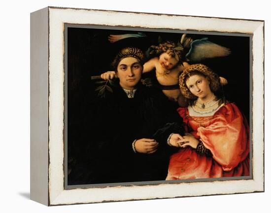 Portrait of Messer Marsilio and His Wife-Lorenzo Lotto-Framed Premier Image Canvas