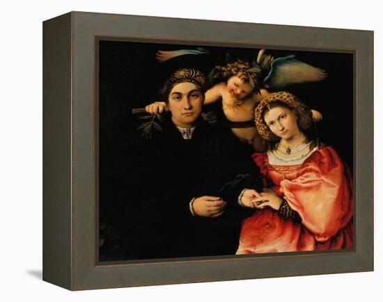 Portrait of Messer Marsilio and His Wife-Lorenzo Lotto-Framed Premier Image Canvas