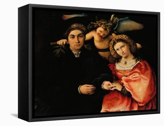 Portrait of Messer Marsilio and His Wife-Lorenzo Lotto-Framed Premier Image Canvas