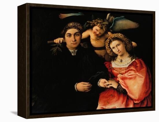 Portrait of Messer Marsilio and His Wife-Lorenzo Lotto-Framed Premier Image Canvas