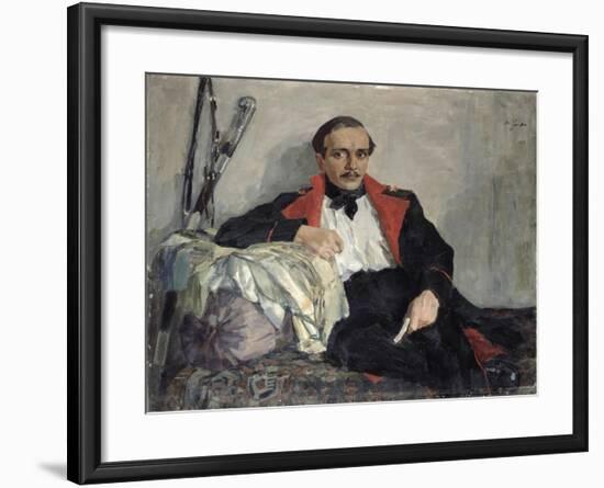 Portrait of Michail Lermontov-Nikolai Pavlovich Ulyanov-Framed Giclee Print