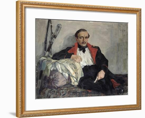 Portrait of Michail Lermontov-Nikolai Pavlovich Ulyanov-Framed Giclee Print