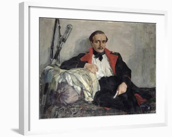 Portrait of Michail Lermontov-Nikolai Pavlovich Ulyanov-Framed Giclee Print