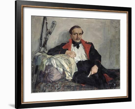 Portrait of Michail Lermontov-Nikolai Pavlovich Ulyanov-Framed Giclee Print