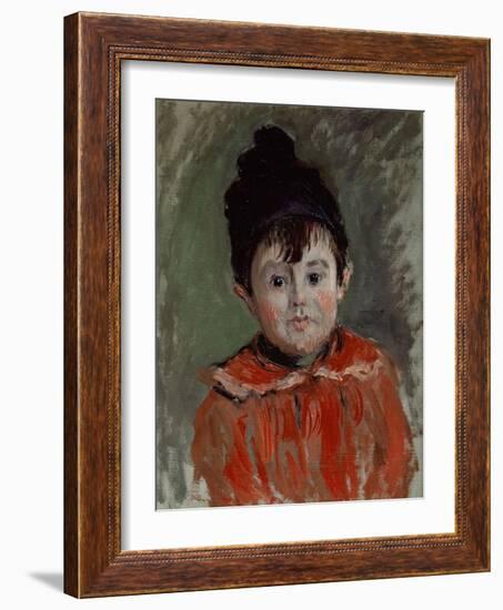 Portrait of Michel with Bonnet and Pompon, 1880-Claude Monet-Framed Giclee Print
