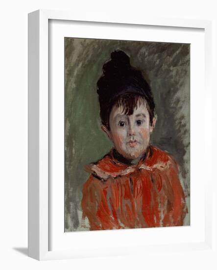 Portrait of Michel with Bonnet and Pompon, 1880-Claude Monet-Framed Giclee Print