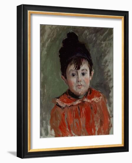 Portrait of Michel with Bonnet and Pompon, 1880-Claude Monet-Framed Giclee Print