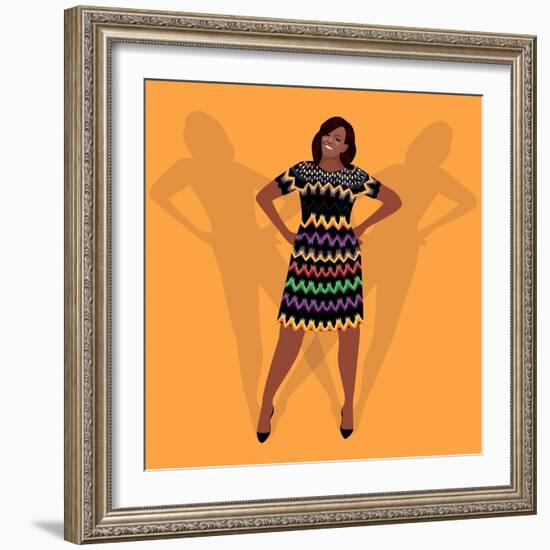 Portrait of Michelle Obama-Claire Huntley-Framed Giclee Print