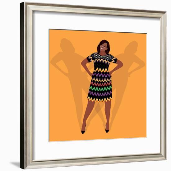 Portrait of Michelle Obama-Claire Huntley-Framed Giclee Print