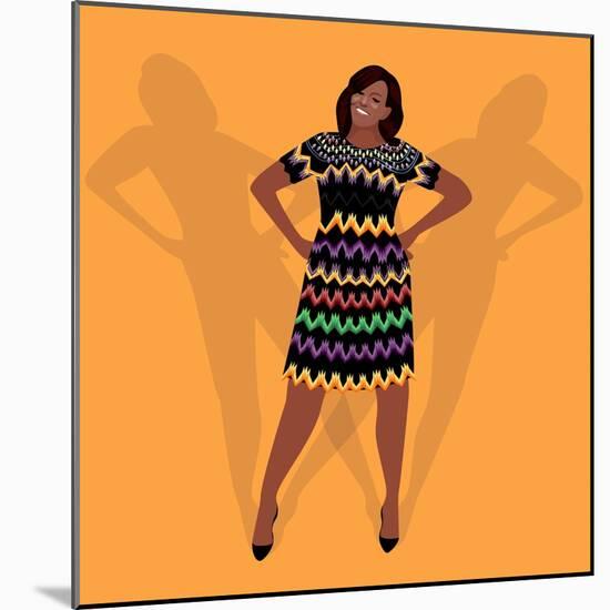 Portrait of Michelle Obama-Claire Huntley-Mounted Giclee Print
