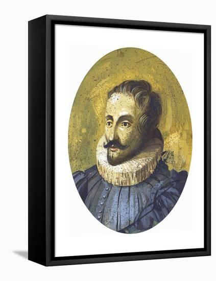 Portrait of Miguel De Cervantes Saavedra (Alcala De Henares-null-Framed Premier Image Canvas