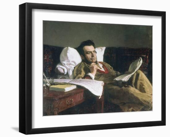Portrait of Mikhail Glinka at the Time of His Composition of the Opera Ruslan and Ludmilla, c. 1887-Ilya Efimovich Repin-Framed Giclee Print