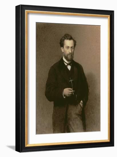 Portrait of Mikhail Konstantinovich Klodt (1832-1902), 1871-Ivan Nikolaevich Kramskoy-Framed Giclee Print