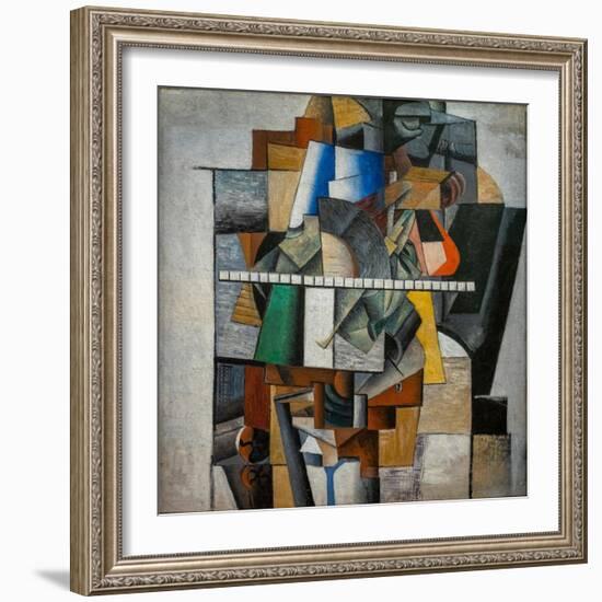 Portrait of Mikhail Matyushin, 1913-1914 (Oil on Canvas)-Kazimir Severinovich Malevich-Framed Giclee Print