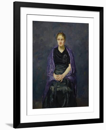 Portrait of Mink with Violet Shawl, 1910-Max Beckmann-Framed Premium Giclee Print