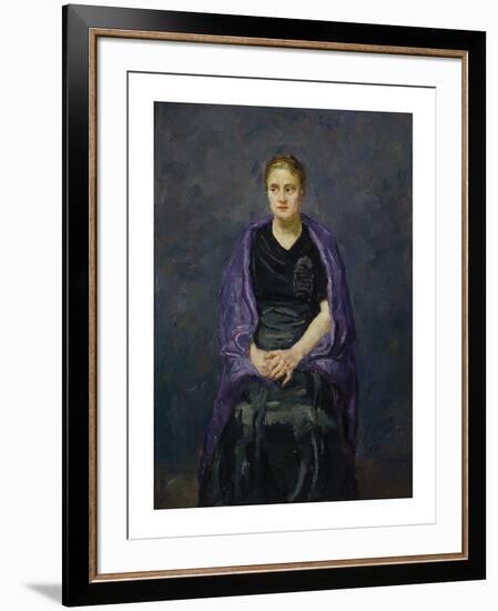 Portrait of Mink with Violet Shawl, 1910-Max Beckmann-Framed Premium Giclee Print