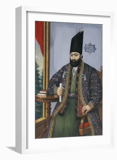 Portrait of Mirza Taqi Khan, Attributed to Muhammad Hasan Afshar, Persia, circa 1850-Muhammad Hasan Afshar-Framed Giclee Print