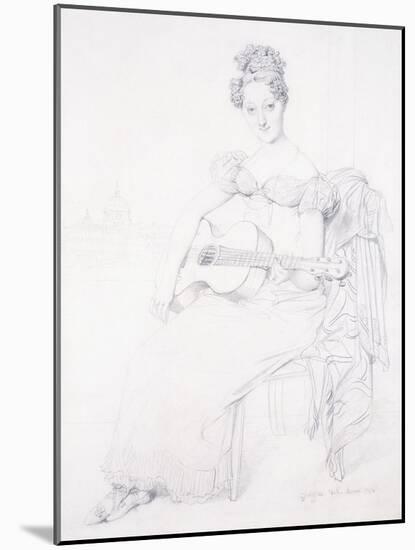 Portrait of Miss Elizabeth Keating Playing Her Guitar, 1816-Jean-Auguste-Dominique Ingres-Mounted Giclee Print