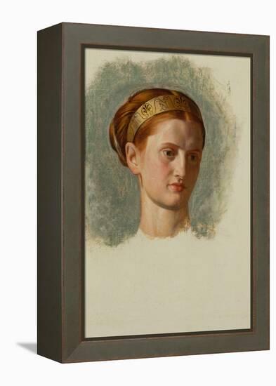 Portrait of Miss Isabella Waugh, study-William Holman Hunt-Framed Premier Image Canvas