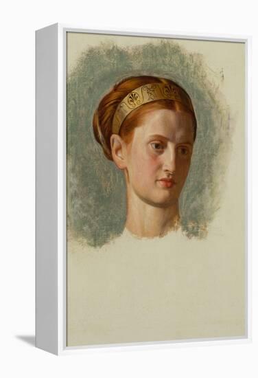 Portrait of Miss Isabella Waugh, study-William Holman Hunt-Framed Premier Image Canvas