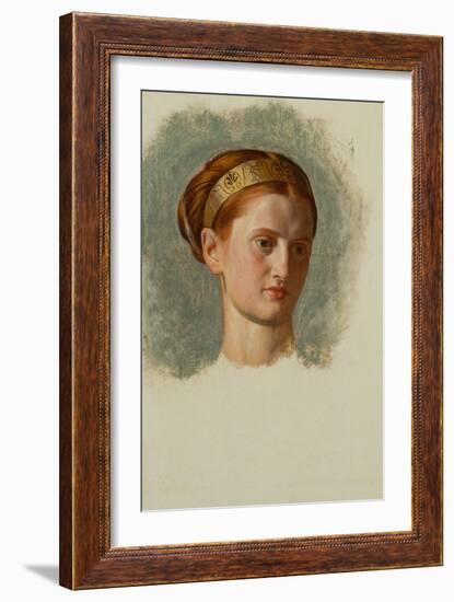 Portrait of Miss Isabella Waugh, study-William Holman Hunt-Framed Giclee Print