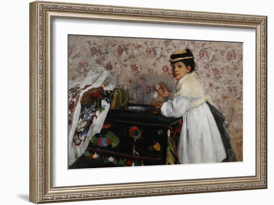 Portrait of Mlle. Hortense Valpinçon, C.1871-Edgar Degas-Framed Giclee Print