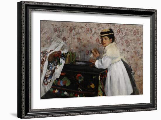 Portrait of Mlle. Hortense Valpinçon, C.1871-Edgar Degas-Framed Giclee Print