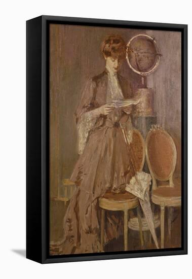 Portrait of Mme Helleu Reading a Letter-Paul Cesar Helleu-Framed Premier Image Canvas