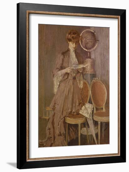 Portrait of Mme Helleu Reading a Letter-Paul Cesar Helleu-Framed Giclee Print