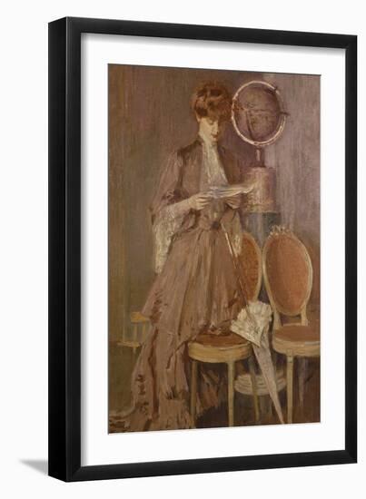 Portrait of Mme Helleu Reading a Letter-Paul Cesar Helleu-Framed Giclee Print