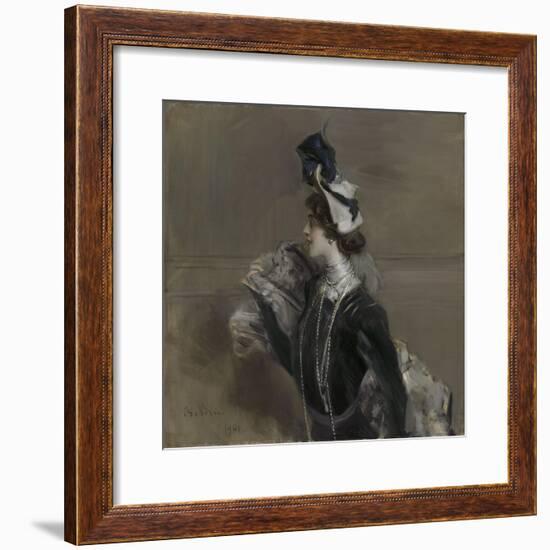 Portrait of Mme. Lina Cavalieri, 1901-Giovanni Boldini-Framed Giclee Print