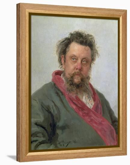 Portrait of Modest Petrovich Moussorgsky (1839-81) 1881-Ilya Efimovich Repin-Framed Premier Image Canvas