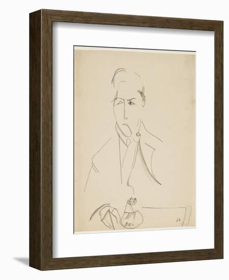 Portrait of Modigliani with Pipe-Jeanne Hébuterne-Framed Giclee Print