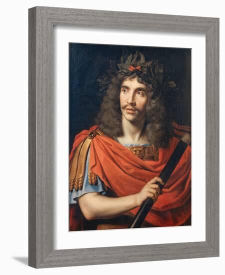 Portrait of Moliere as Caesar in the 'The Death of Pompey', 1657-Pierre Mignard-Framed Giclee Print