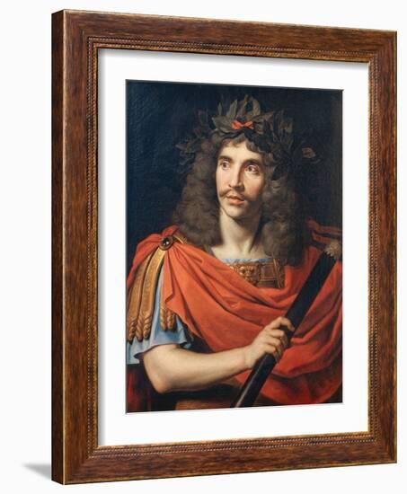 Portrait of Moliere as Caesar in the 'The Death of Pompey', 1657-Pierre Mignard-Framed Giclee Print