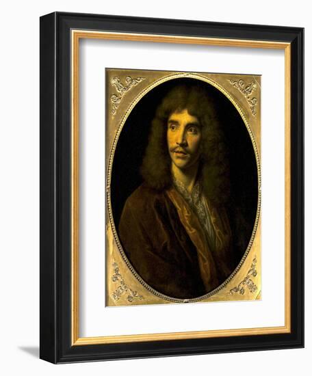 Portrait of Moliere, Ca. 1645-Pierre Mignard-Framed Art Print