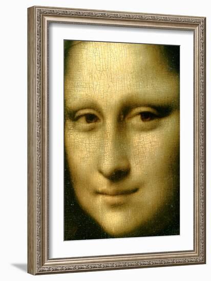 Portrait of Mona Lisa' (Detail), 1503-1506-Leonardo da Vinci-Framed Giclee Print