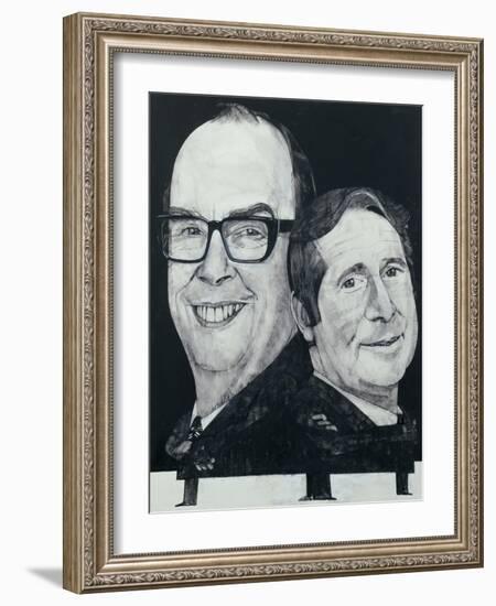 Portrait of Morecambe and Wise, illustration for 'The Listener', 1970s-Barry Fantoni-Framed Giclee Print