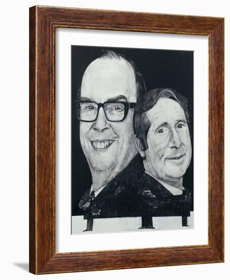 Portrait of Morecambe and Wise, illustration for 'The Listener', 1970s-Barry Fantoni-Framed Giclee Print