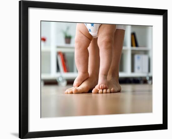 Portrait of Mother and Baby Legs. First Steps.-nenetus-Framed Photographic Print