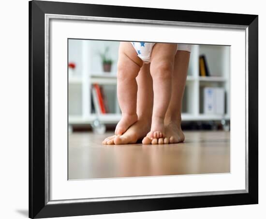 Portrait of Mother and Baby Legs. First Steps.-nenetus-Framed Photographic Print